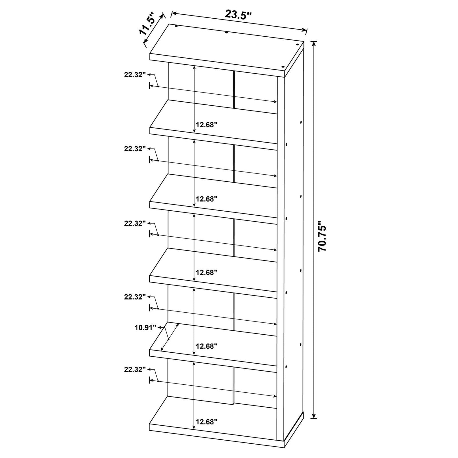 Harrison Weathered Gray 5-Tier Bookcase - 800553 - Bien Home Furniture &amp; Electronics