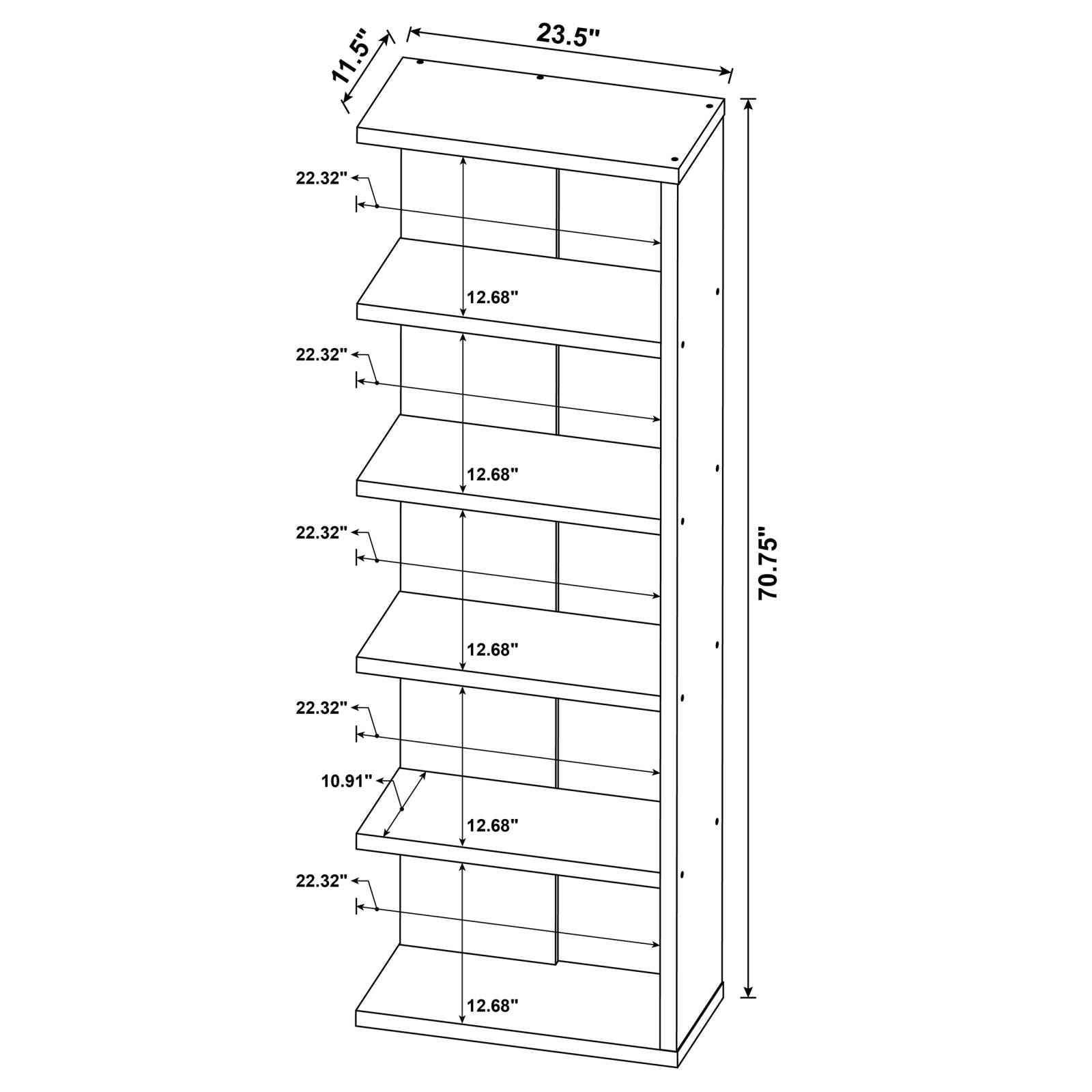 Harrison Weathered Gray 5-Tier Bookcase - 800553 - Bien Home Furniture &amp; Electronics