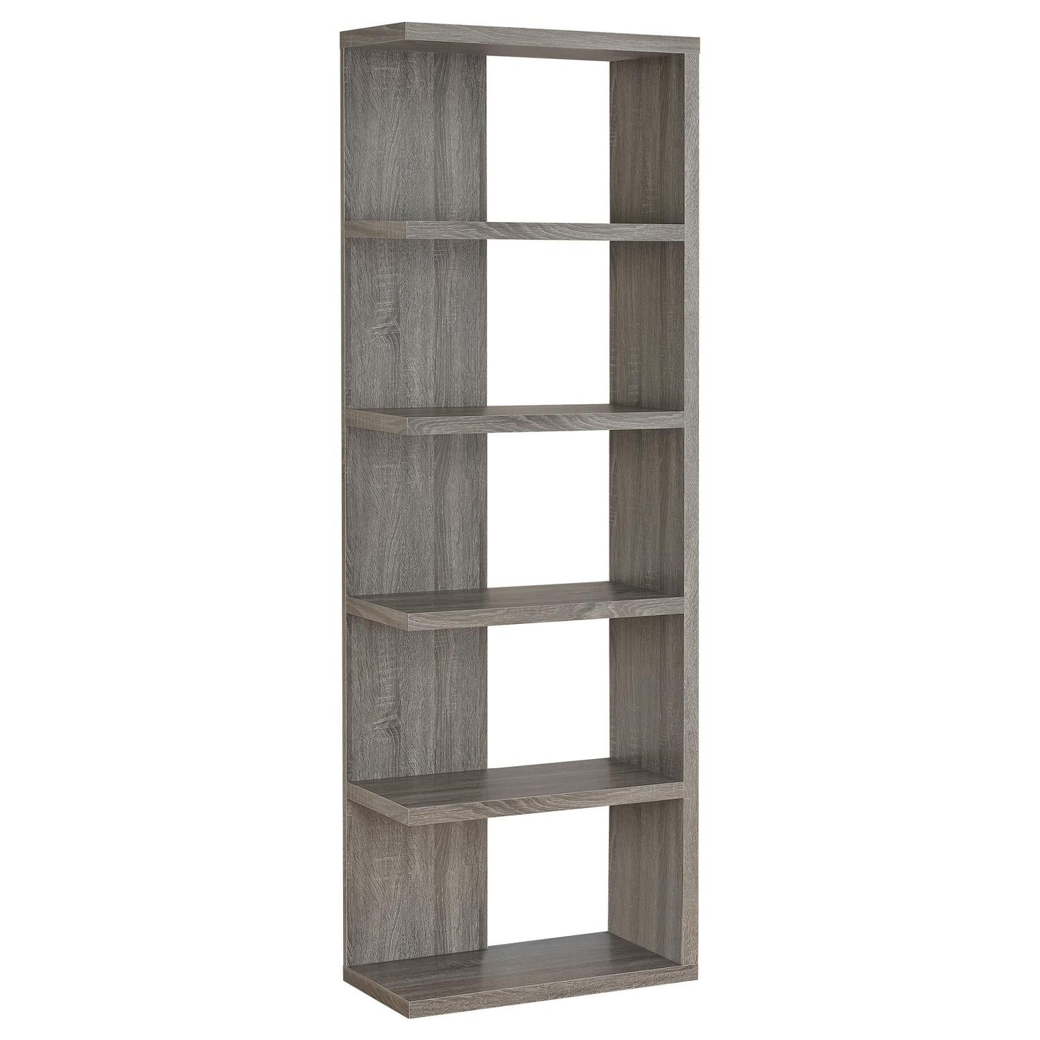 Harrison Weathered Gray 5-Tier Bookcase - 800553 - Bien Home Furniture &amp; Electronics