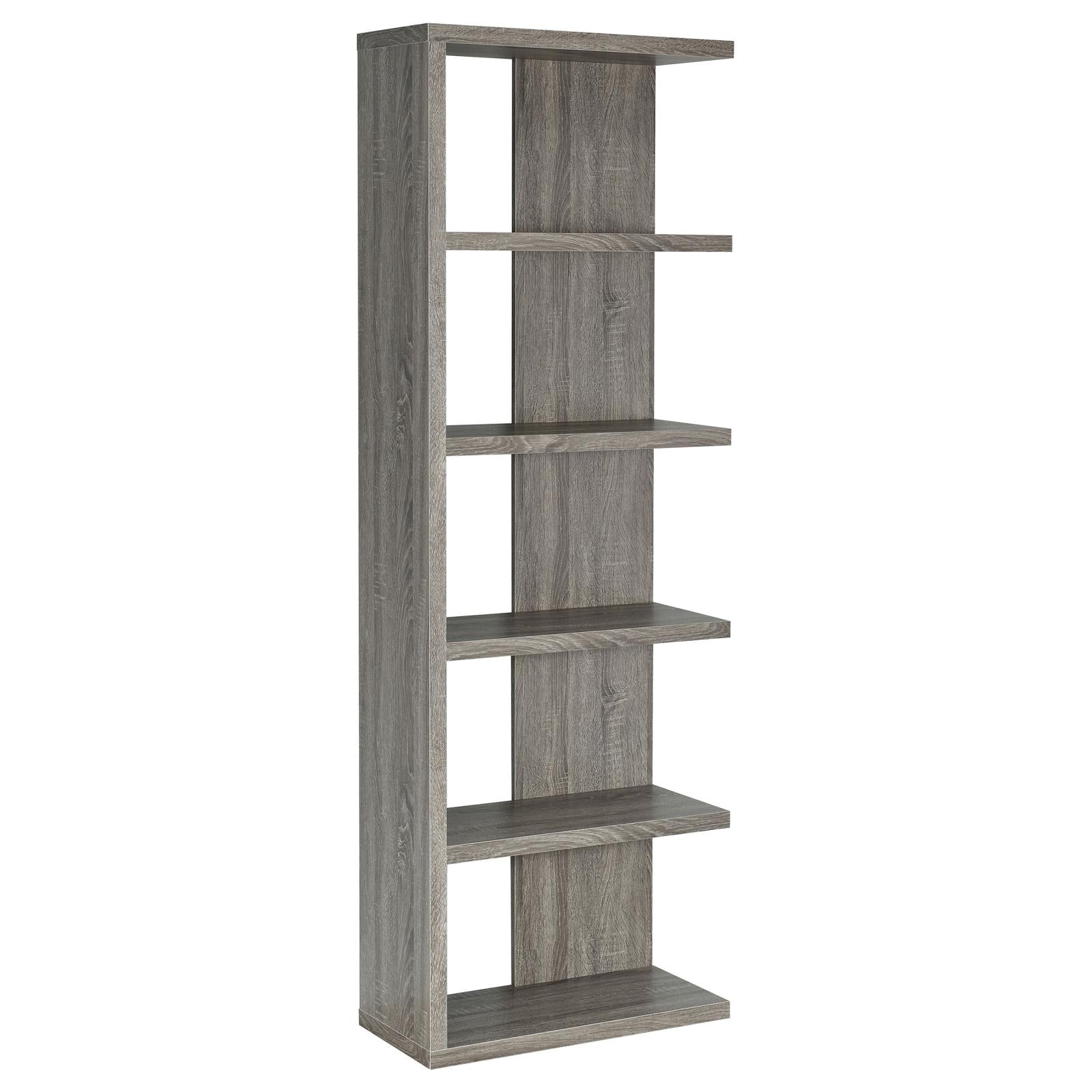 Harrison Weathered Gray 5-Tier Bookcase - 800553 - Bien Home Furniture &amp; Electronics