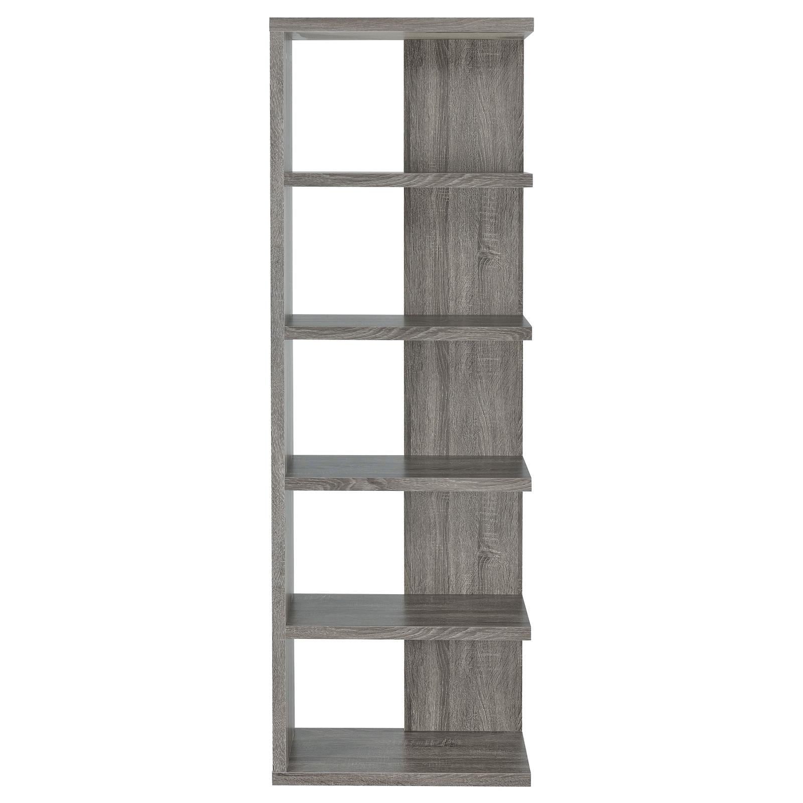 Harrison Weathered Gray 5-Tier Bookcase - 800553 - Bien Home Furniture &amp; Electronics