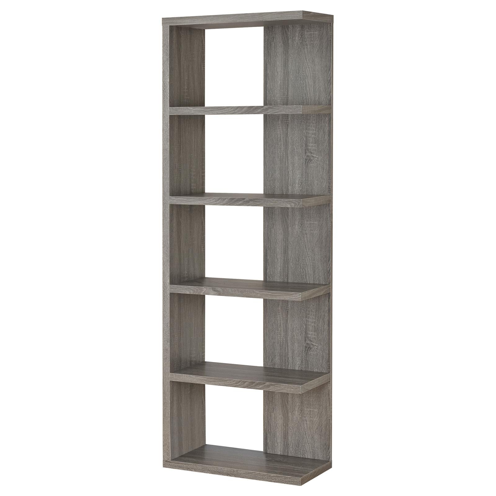 Harrison Weathered Gray 5-Tier Bookcase - 800553 - Bien Home Furniture &amp; Electronics