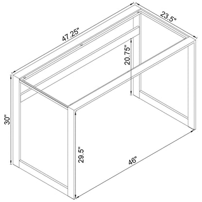 Hartford Chrome Glass Top Writing Desk - 800746 - Bien Home Furniture &amp; Electronics