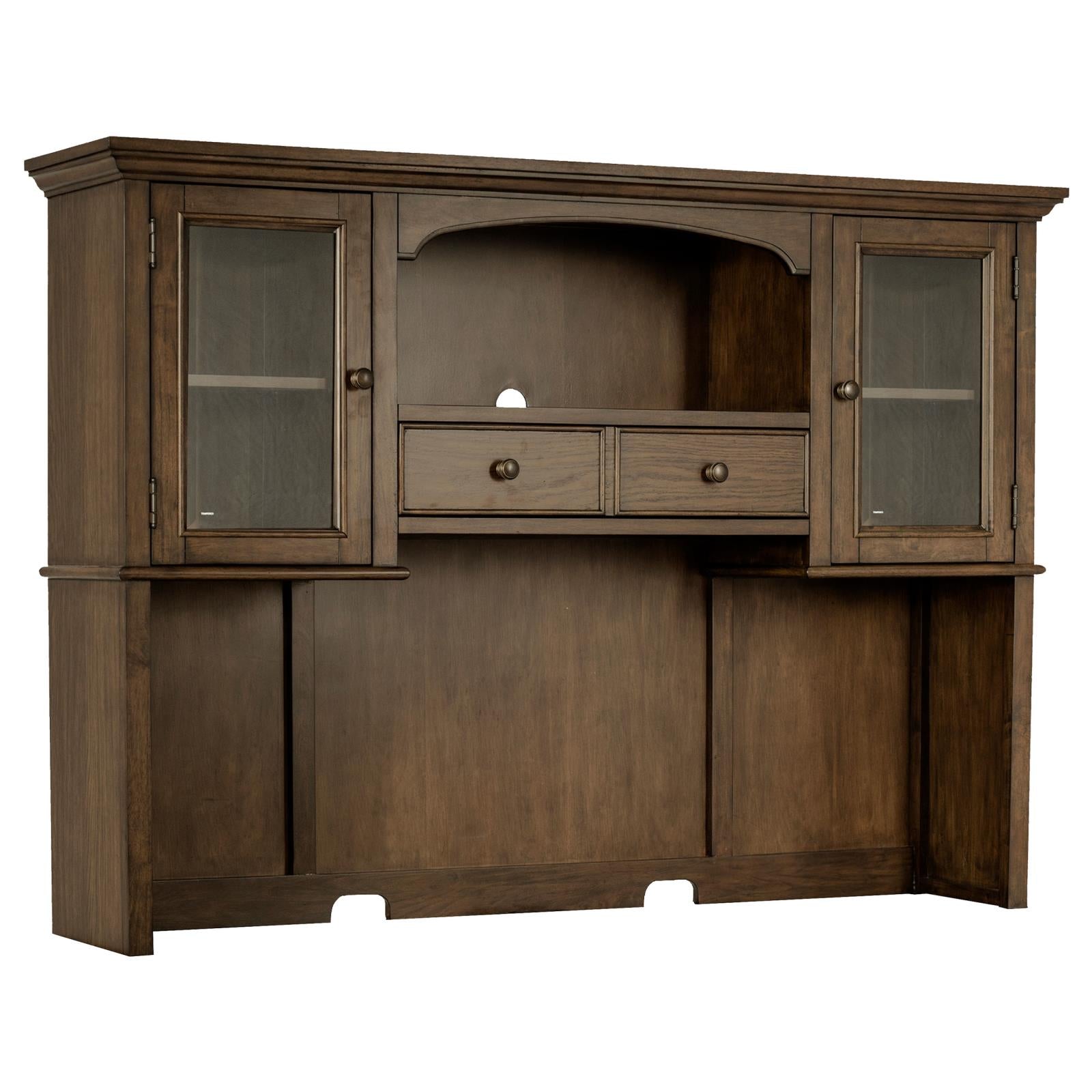 Hartshill 2-Door Hutch with Shelves Burnished Oak - 881283H - Bien Home Furniture &amp; Electronics
