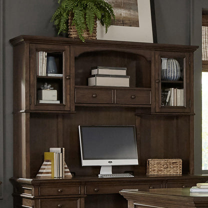 Hartshill 2-Door Hutch with Shelves Burnished Oak - 881283H - Bien Home Furniture &amp; Electronics