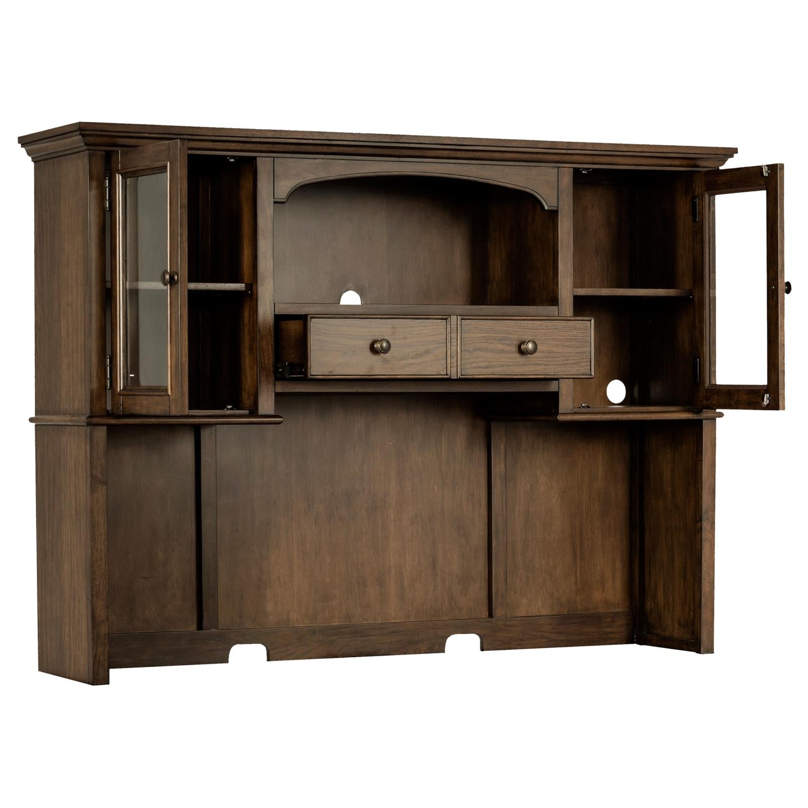 Hartshill 2-Door Hutch with Shelves Burnished Oak - 881283H - Bien Home Furniture &amp; Electronics