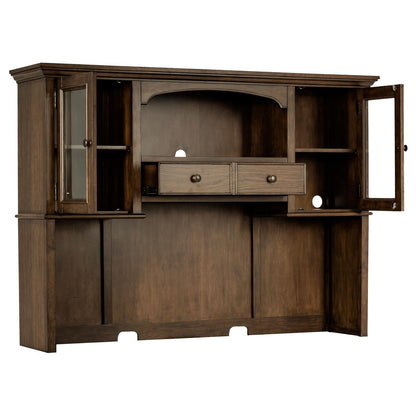 Hartshill 2-Door Hutch with Shelves Burnished Oak - 881283H - Bien Home Furniture &amp; Electronics