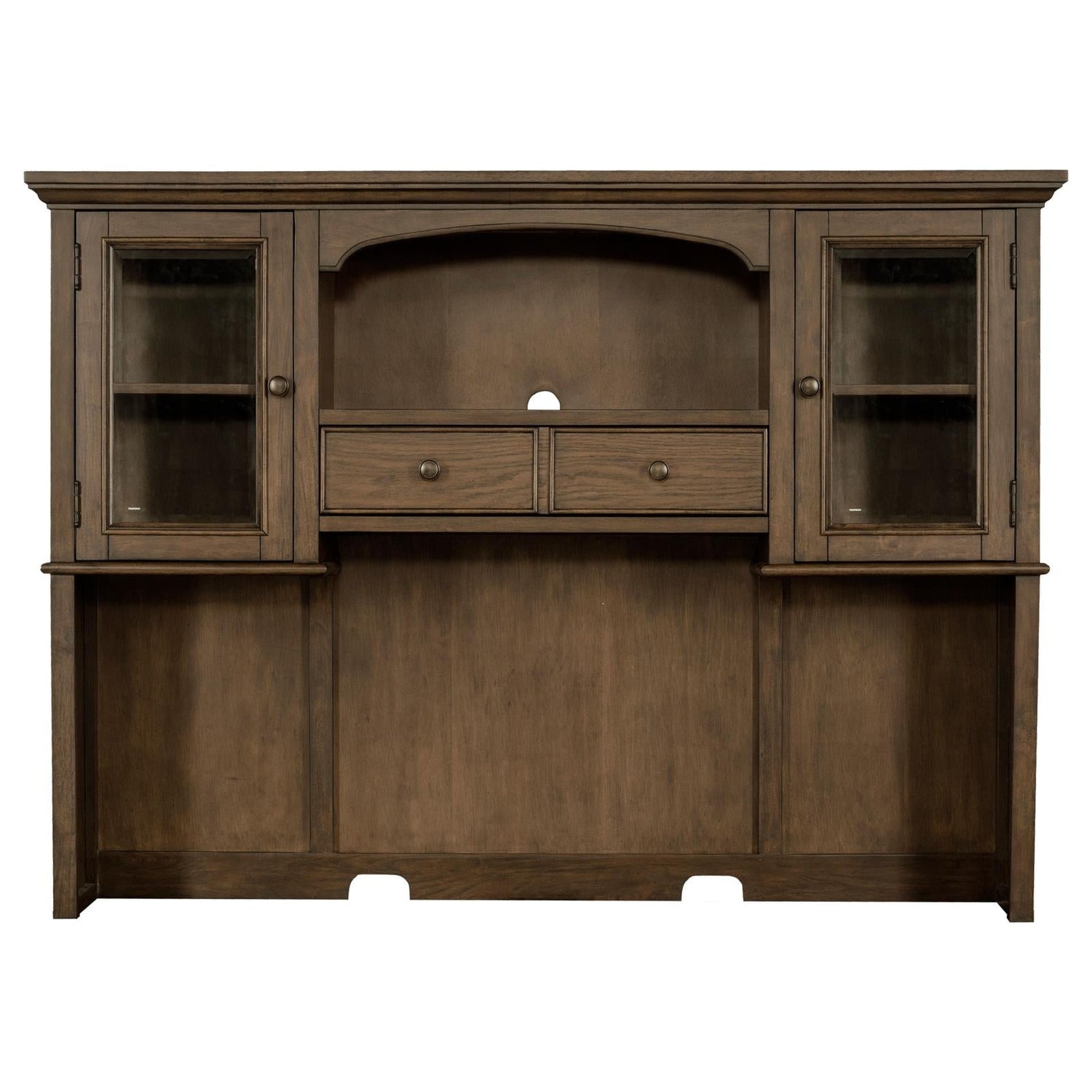 Hartshill 2-Door Hutch with Shelves Burnished Oak - 881283H - Bien Home Furniture &amp; Electronics