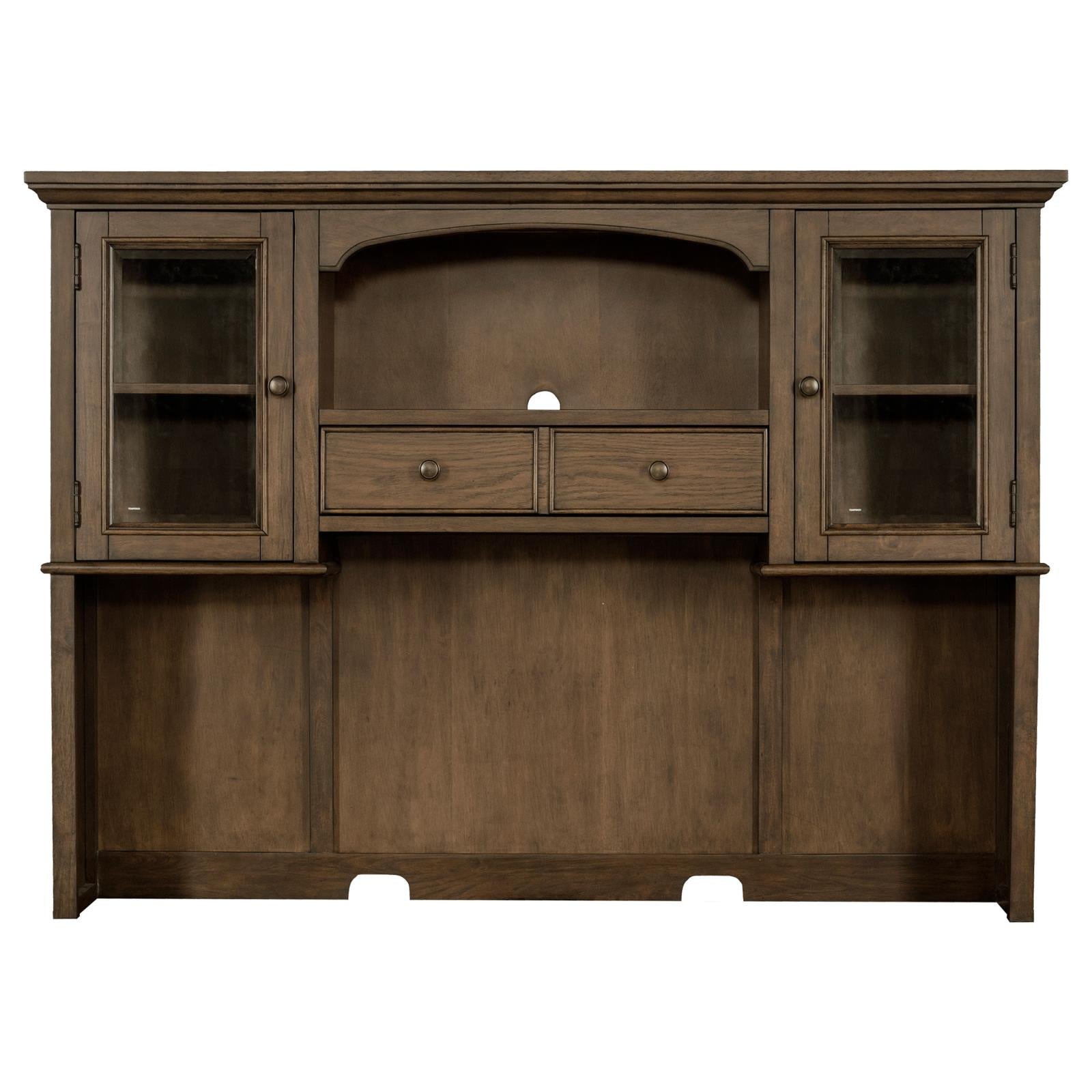 Hartshill 2-Door Hutch with Shelves Burnished Oak - 881283H - Bien Home Furniture &amp; Electronics