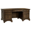 Hartshill Burnished Oak Executive Desk with File Cabinets - 881281 - Bien Home Furniture & Electronics