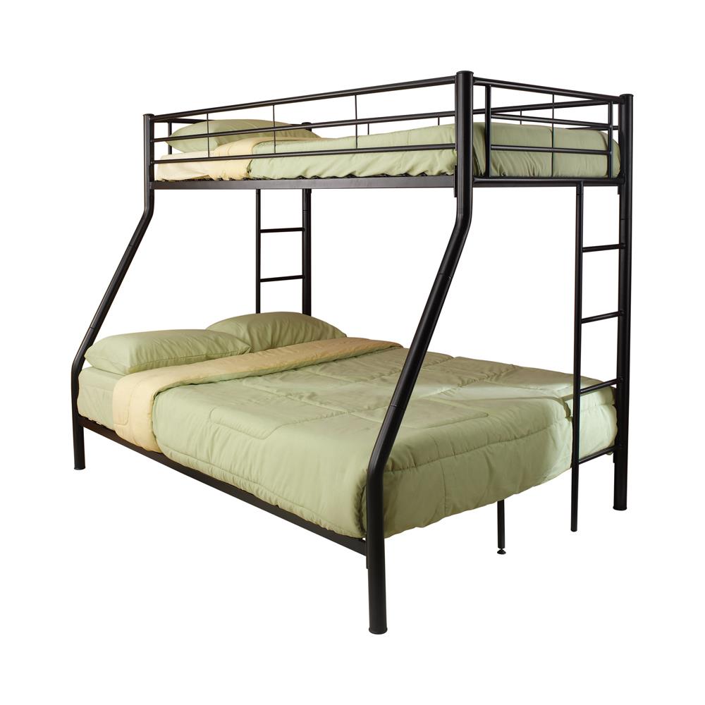 Hayward Black Twin over Full Bunk Bed - 460062B - Bien Home Furniture &amp; Electronics