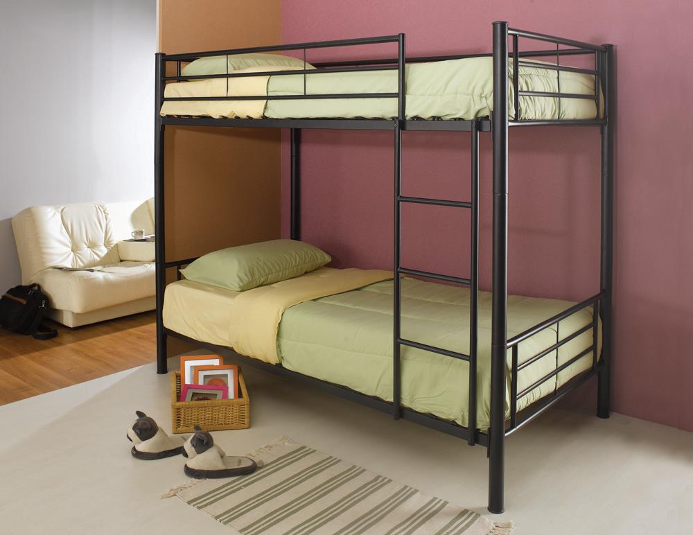 Hayward Black Twin over Twin Bunk Bed - 460072B - Bien Home Furniture &amp; Electronics