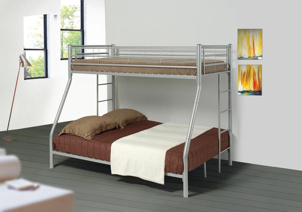 Hayward Silver Twin over Full Bunk Bed - 460062 - Bien Home Furniture &amp; Electronics