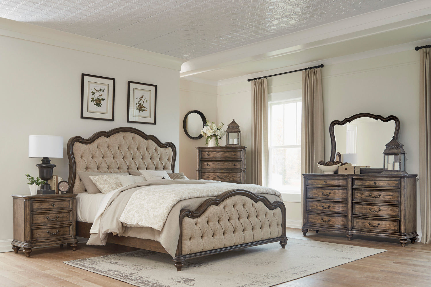 Heath Court Brown Oak Queen Bed - 1682-1* - Bien Home Furniture &amp; Electronics