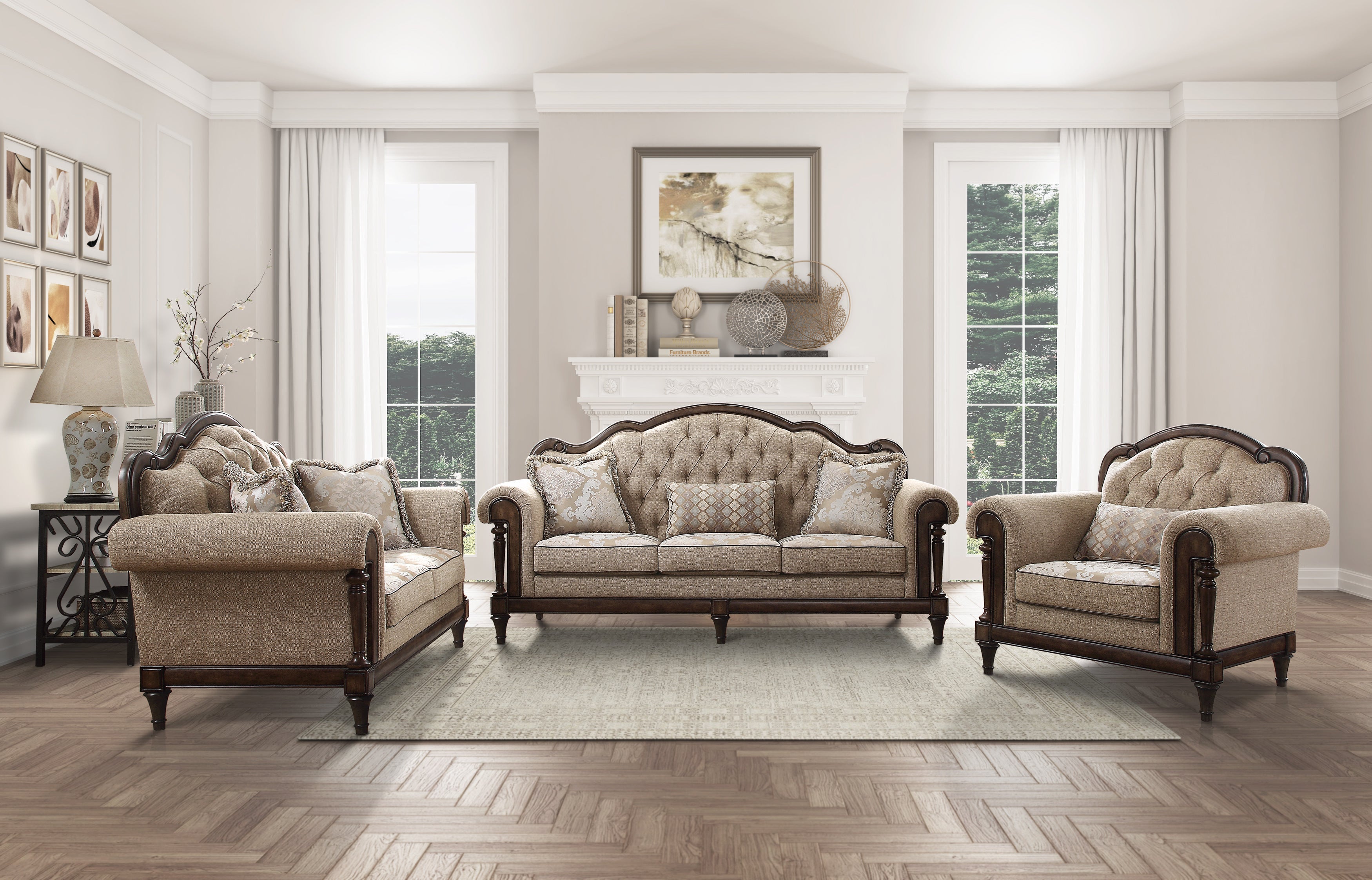 Heath Court Brown Oak Sofa - 16829-3 - Bien Home Furniture &amp; Electronics