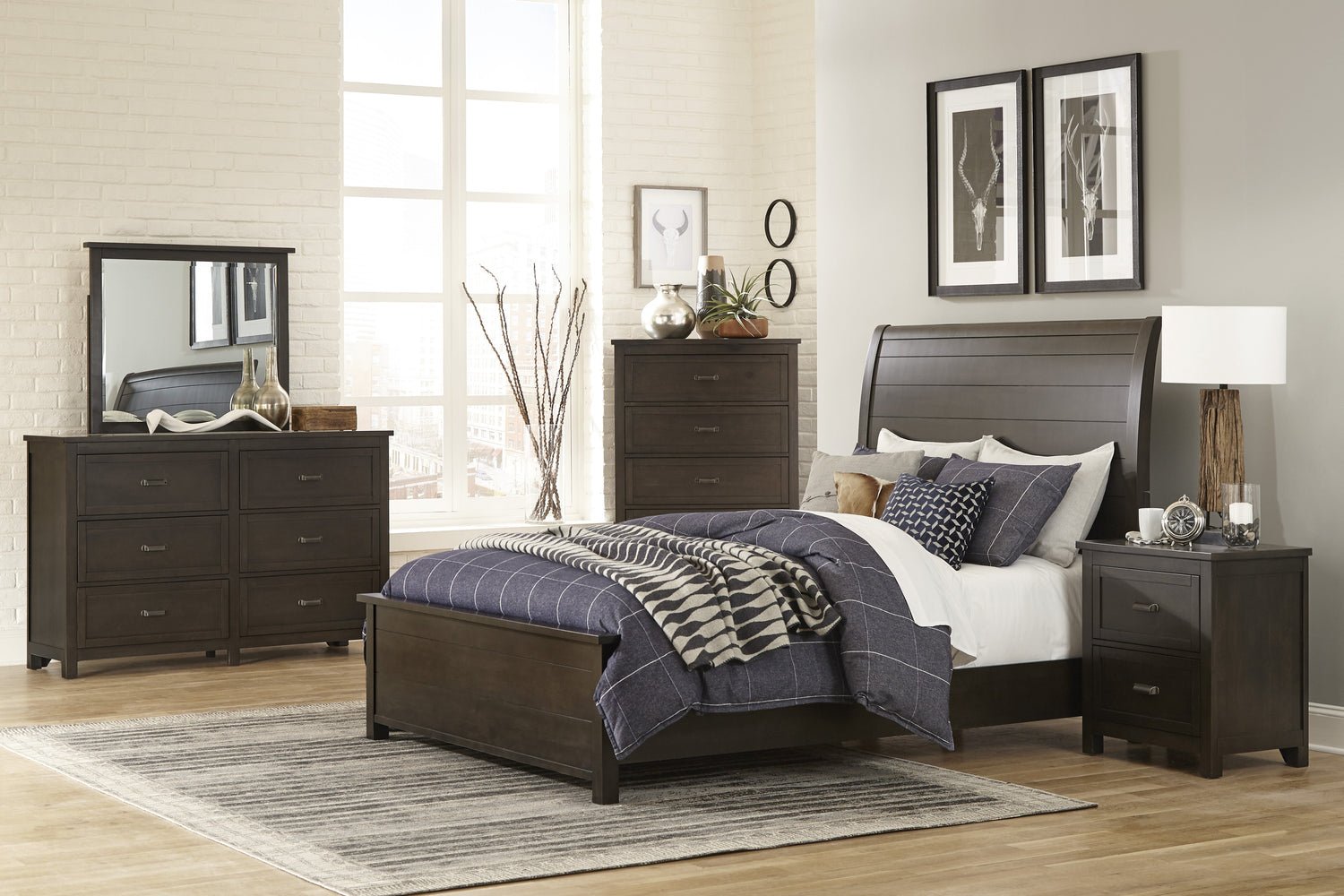 Hebron Dark Cherry Mirror (Mirror Only) - 1923-6 - Bien Home Furniture &amp; Electronics