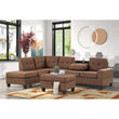 Heights Chocolate Brown Reverisble Sectional with Storage Ottoman - SET | SH3220CHC-3SC | SH3220CHC-4 - Bien Home Furniture & Electronics