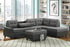 Heights Gray/Black Reversible Sectional with Storage Ottoman - PU8HEIGHTS - Bien Home Furniture & Electronics