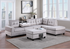 Heights Silver Velvet Reversible Sectional with Storage Ottoman - 21Heights - Silver - Bien Home Furniture & Electronics