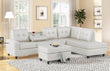 Heights White Faux Leather Reversible Sectional with Storage Ottoman - 10Heights - Bien Home Furniture & Electronics