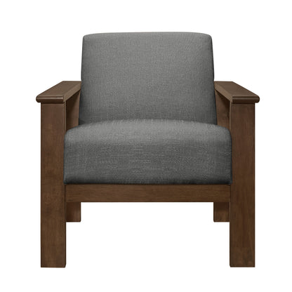 Helena Gray Accent Chair with Storage Arms - 1048GY-1 - Bien Home Furniture &amp; Electronics