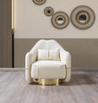 Helena Ivory Velvet Chair - HELENA-CHAIR - Bien Home Furniture & Electronics