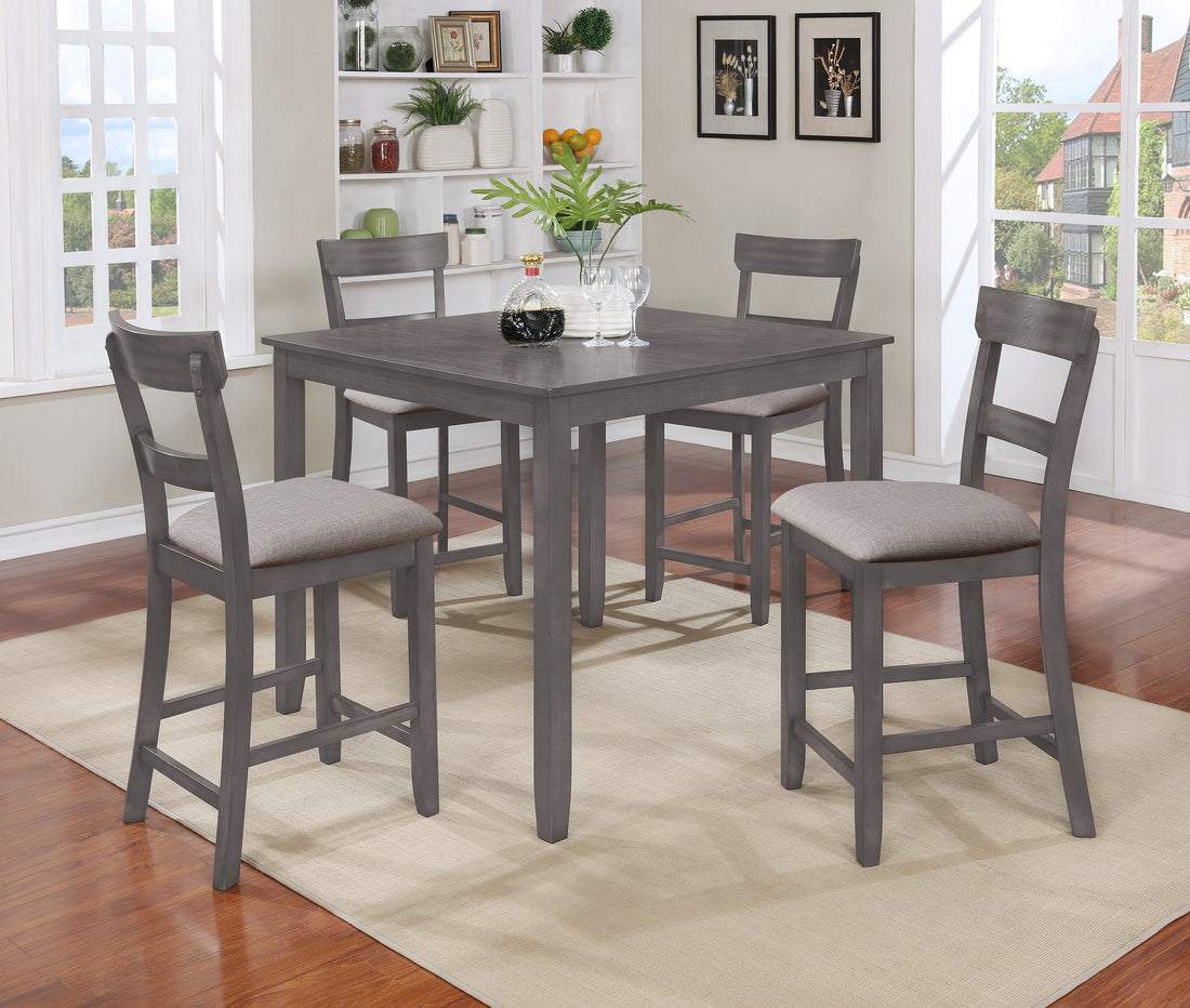 Henderson Gray 5-Piece Counter Height Set - 2754SET-GY - Bien Home Furniture &amp; Electronics