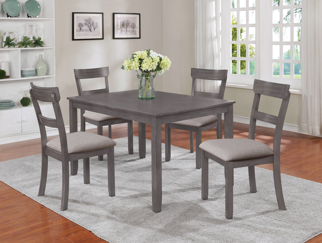 Henderson Gray 5-Piece Dining Set - 2254SET-GY - Bien Home Furniture &amp; Electronics