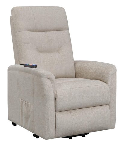 Henrietta Power Lift Recliner with Storage Pocket Beige - 609405P - Bien Home Furniture &amp; Electronics