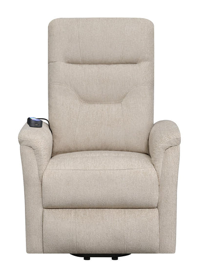 Henrietta Power Lift Recliner with Storage Pocket Beige - 609405P - Bien Home Furniture &amp; Electronics