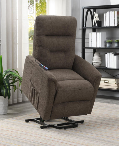 Henrietta Power Lift Recliner with Storage Pocket Brown - 609404P - Bien Home Furniture &amp; Electronics