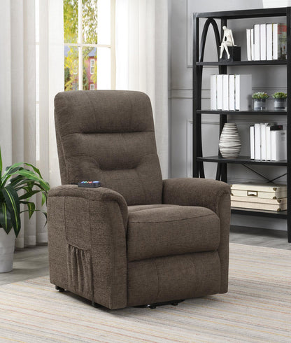 Henrietta Power Lift Recliner with Storage Pocket Brown - 609404P - Bien Home Furniture &amp; Electronics