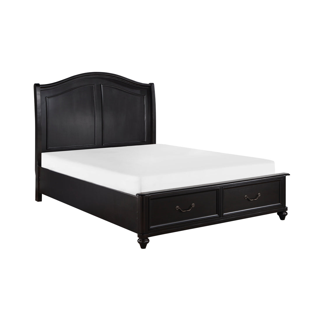 Herman Charcoal Brown King Platform Bed with Footboard Storage - 1420K-1EK* - Bien Home Furniture &amp; Electronics