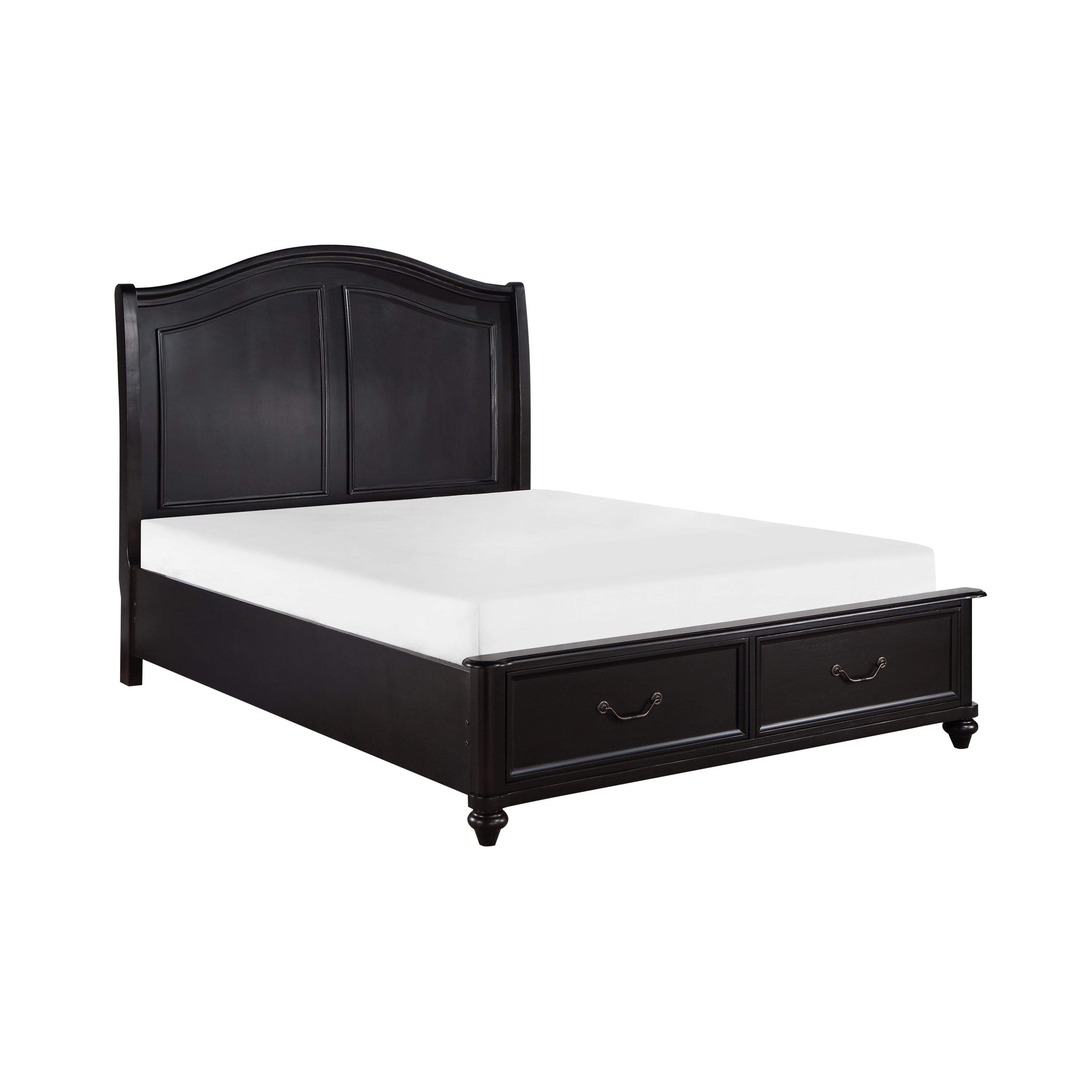Herman Charcoal Brown King Platform Bed with Footboard Storage - 1420K-1EK* - Bien Home Furniture &amp; Electronics