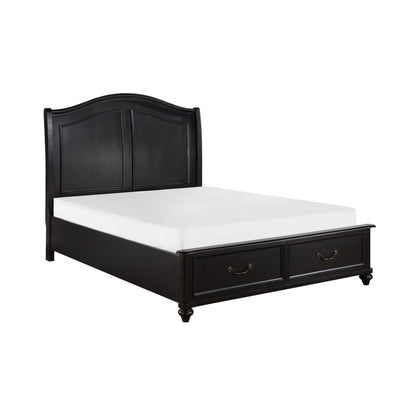 Herman Charcoal Brown King Platform Bed with Footboard Storage - 1420K-1EK* - Bien Home Furniture &amp; Electronics