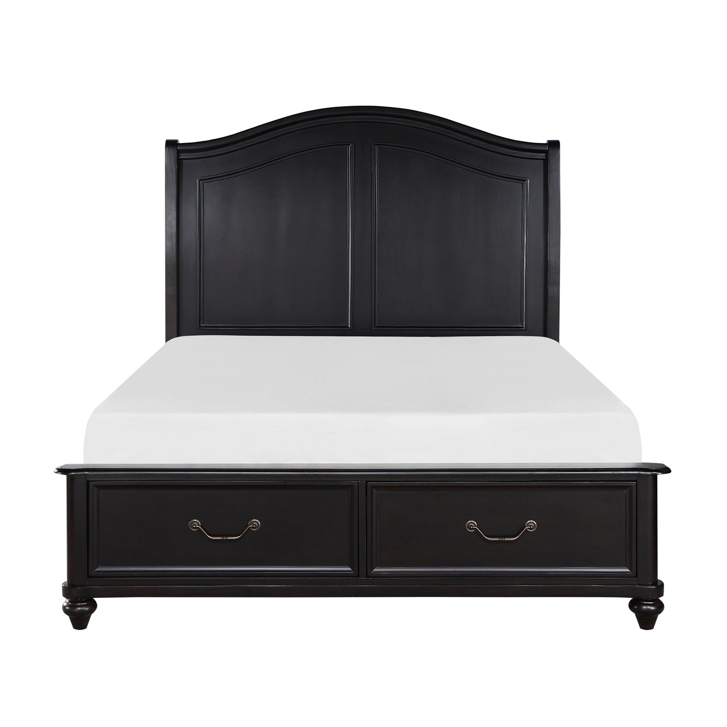 Herman Charcoal Brown Queen Platform Bed with Footboard Storage - 1420-1* - Bien Home Furniture &amp; Electronics