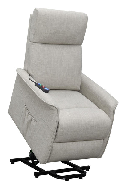 Herrera Power Lift Recliner with Wired Remote Beige - 609407P - Bien Home Furniture &amp; Electronics