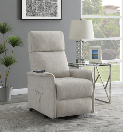 Herrera Power Lift Recliner with Wired Remote Beige - 609407P - Bien Home Furniture &amp; Electronics