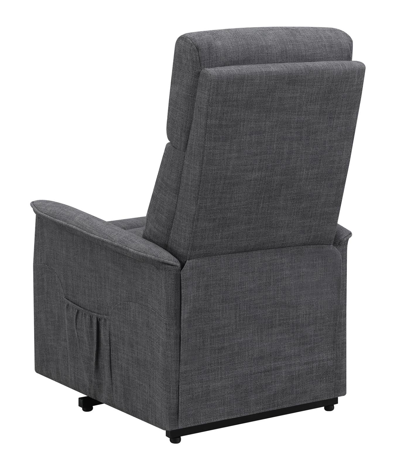 Herrera Power Lift Recliner with Wired Remote Charcoal - 609406P - Bien Home Furniture &amp; Electronics