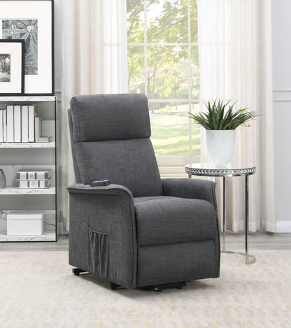 Herrera Power Lift Recliner with Wired Remote Charcoal - 609406P - Bien Home Furniture &amp; Electronics