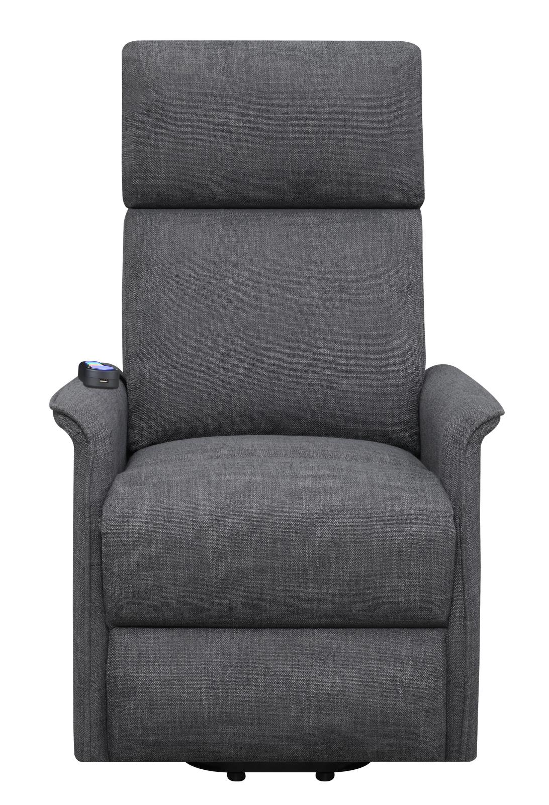 Herrera Power Lift Recliner with Wired Remote Charcoal - 609406P - Bien Home Furniture &amp; Electronics