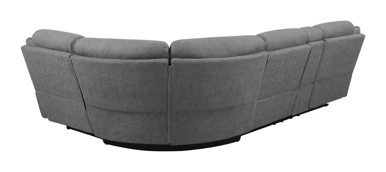 Higgins Four-Piece Upholstered Power Sectional Gray - 600370 - Bien Home Furniture &amp; Electronics