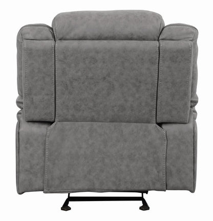 Higgins Overstuffed Upholstered Glider Recliner Gray - 602263 - Bien Home Furniture &amp; Electronics