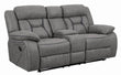 Higgins Pillow Top Arm Motion Loveseat with Console Gray - 602262 - Bien Home Furniture & Electronics