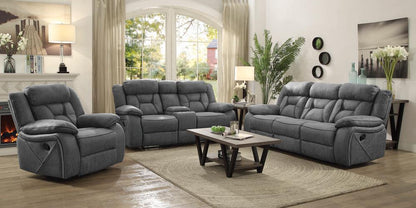 Higgins Pillow Top Arm Motion Loveseat with Console Gray - 602262 - Bien Home Furniture &amp; Electronics