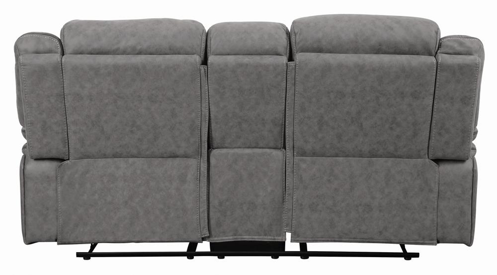 Higgins Pillow Top Arm Motion Loveseat with Console Gray - 602262 - Bien Home Furniture &amp; Electronics