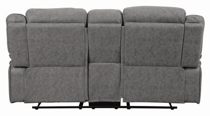 Higgins Pillow Top Arm Motion Loveseat with Console Gray - 602262 - Bien Home Furniture &amp; Electronics