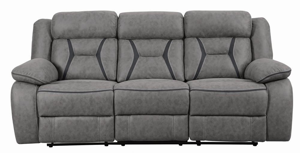 Higgins Pillow Top Arm Upholstered Motion Sofa Gray - 602261 - Bien Home Furniture &amp; Electronics