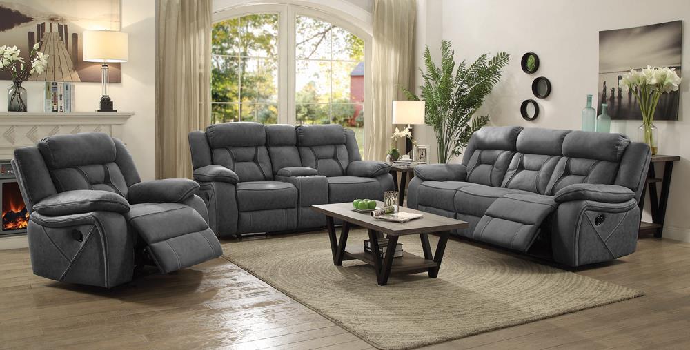 Higgins Pillow Top Arm Upholstered Motion Sofa Gray - 602261 - Bien Home Furniture &amp; Electronics