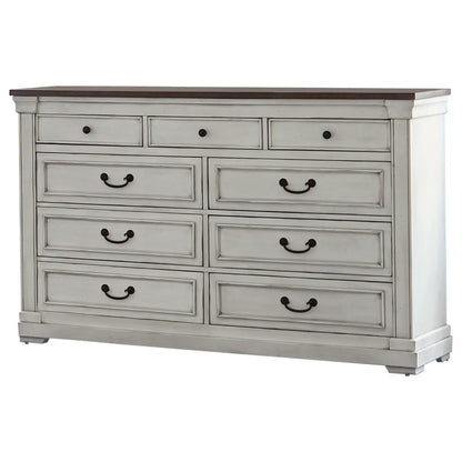 Hillcrest Dark Rum/White 9-Drawer Dresser - 223353 - Bien Home Furniture &amp; Electronics